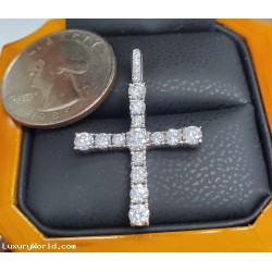 Sold Reorder for $2,888 1.52Ctw Diamond Cross Pendant 18k White Gold by Jelladian ©