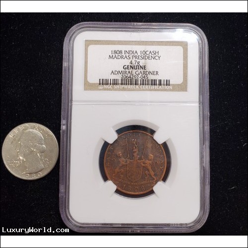$50-$100 Ngc Shipwreck Certification 1808 India Coin $1  No Reserve Auction