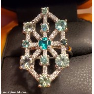 Sold, Reorder from the Manufacturer Direct for $4,668 Gia Certified Russia Emerald , Tourmalines and D-F Vvs1-Vs2 Diamonds set in Platinum by Jelladian ©