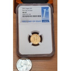 $200-? 2022 United States Gold New Eagle Design Graded Ms69 1/10 Ounce Ngc Graded