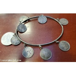 Estate Silver Coins Bangle Bracelet $1 No Reserve Auction