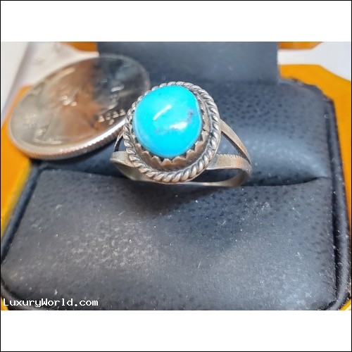 $100 Defaulted Pawnshop Loan or Buy Turquoise Ring signed A A Silver $1 No Reserve Auction