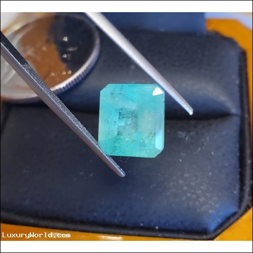 $2,000 3.66ct Colombian Emerald cut Emerald May Birthstone $1 No Reserve Auction
