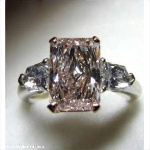 Sold for $115,000 2.77Ct Center Gia Light Pink Internally Flawless Radiant Diamond Ring