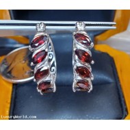 $200 2.00Ctw Red Garnet Marquise Cut Earrings 925 Silver January Birthstone $1 No Reserve Auction