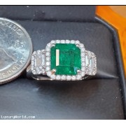 Sold Reorder Manufacturer Direct for $8,888 4.10Ctw Emerald and Diamond Ring Platinum by Jelladian ©