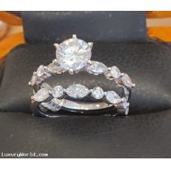 Sold, Reorder for $10,855 2.35Ctw Diamond Wedding Set 18k White Gold
