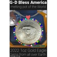 Sold, Redorder for $9,000 Peace Child Story ends War. Usa 1oz American Gold Coin with 50 Round Gems from around the World
