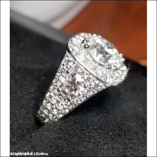 Sold Reorder for $105,538 Diamond Mosaic Wedding Ring with 13 different diameters 18kwg by Jelladian ©