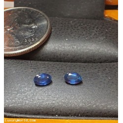 $1,200 .73Ctw Matching Pair of Blue Sapphire heated Ovals September Birthstone $1Nr