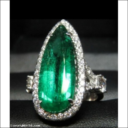 Sold Gia 6.24Ct F1 Emerald & Diamond Ring Platinum by Jelladian