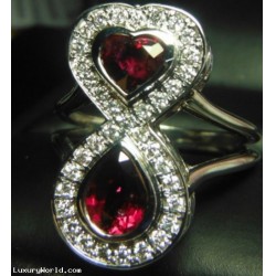 Sold 2.40Ctw Ruby & Diamond Love Infinity Ring 18kwg by Jelladian