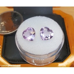 $200 Jewelry Store Stock Liquidation 2.84Ctw Pair of Amethyst Heart Shapes February Birthstone $1Nr