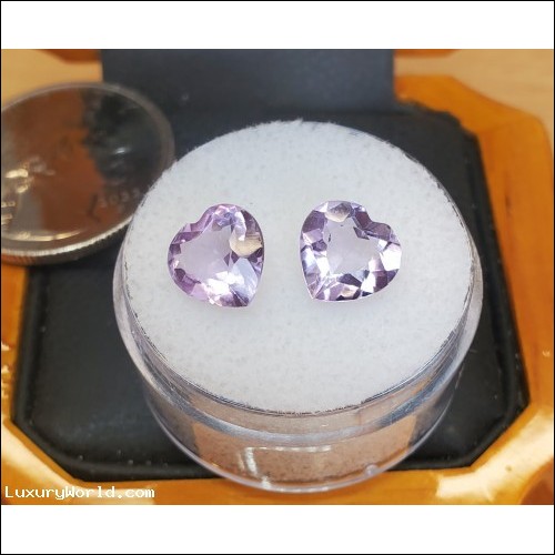 $200 Jewelry Store Stock Liquidation 2.84Ctw Pair of Amethyst Heart Shapes February Birthstone $1Nr