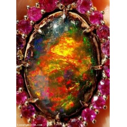 "Sold" Amazing Color Fire 18.88Ct Opal on matrix Gia Certified 18k Rose Gold by Jelladian