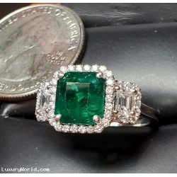 Order for $8,888 4.10Ctw Emerald and Diamond Ring Platinum by Jelladian ©