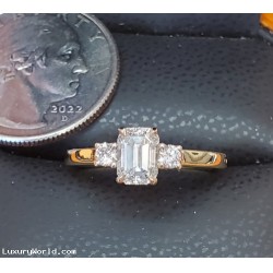 Order for $3,888 .94Ctw Emerald Cut Diamond G Vs1 3 stone Engagement Ring 18.5k Gold by Jelladian