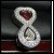 Sold in Canada Gia Red Beryl Heart and Pear Diamond Love Infinity Pendant in Platinum by Jelladian ©