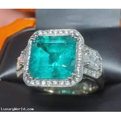 Order $15,333 4.62Ct Gia Certified Emerald & Diamond Ring Platinum by Jelladian ©