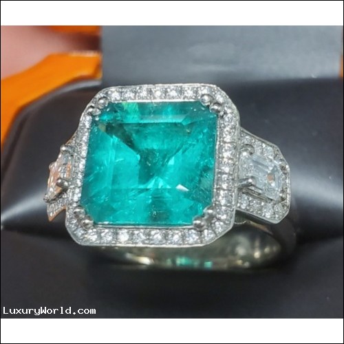 Order $15,333 4.62Ct Gia Certified Emerald & Diamond Ring Platinum by Jelladian ©