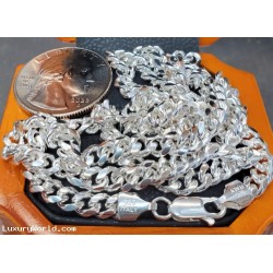 Was $159 Now $146 Miami Cuban 24" Link Chain Made in Italy 925 Silver  FedEx included
