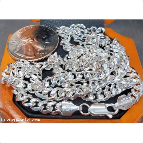 Was $159 Now $146 Miami Cuban 24" Link Chain Made in Italy 925 Silver  FedEx included