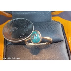 Defaulted Loan or Buy A Turquoise Ring with Birmingham England 9kt Gold Hallmark $1 No Reserve Auction