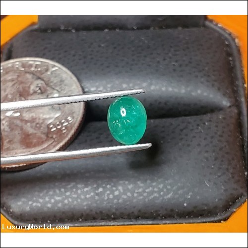 $2,000 Defaulted Pawn Loan or Buy A 1.22Ct Emerald Oval Cabochon May Birthstone $1 No Reserve Auction