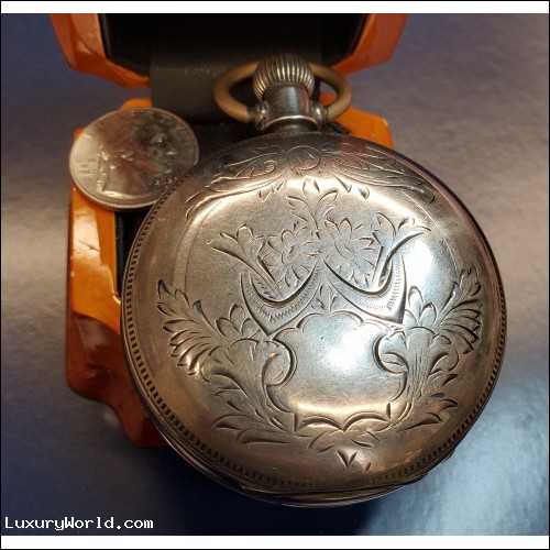 $400 Defaulted Pawn Loan or Buy An Elgin Natl Extra Large 90% Silver Pocket Watch Coin Silver Working $1 No Reserve Auction