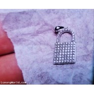 Diamond Lock in Pendant 18k White Gold by Jelladian