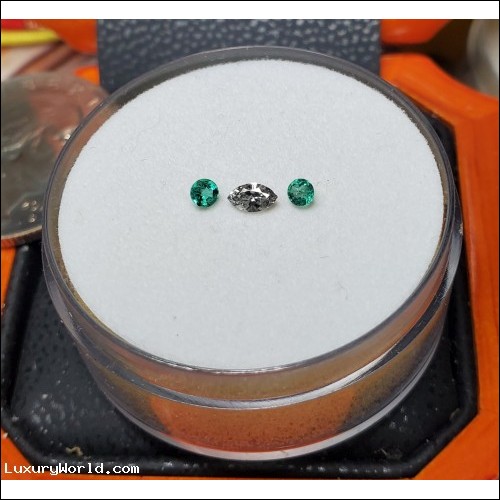 $800 Defaulted Pawn Loan or Buy Lot of 3 A Marquise Diamond and 2 Emeralds April & May Birthstone $1Nr