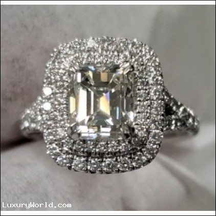Sold. Emerald Cut Diamond Wedding Ring in Platinum by Jelladian ©