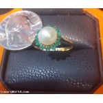 Defaulted Loan or Buy a Pearl and Emerald Ring 14k Gold