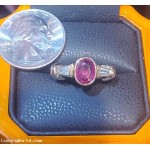 Defaulted Pawn Loan or Buy an approximately 1.65Ctw heated Ruby and Diamond Ring 14k White and Yellow Gold