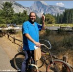 Riding a bicycle in Yosemite